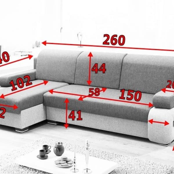 GREY corner sofa bed