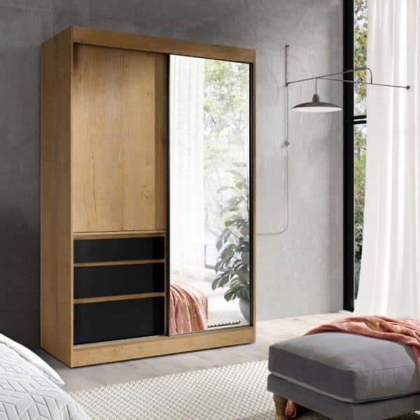 wardrobe HAITI 140 BLACK/LEFKAS