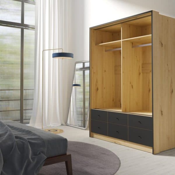 wardrobe NEAPOL 155 ARTISAN/BLACK