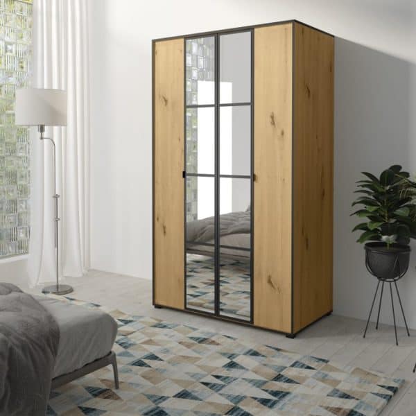 wardrobe OSLO I 120 ARTISAN/BLACK