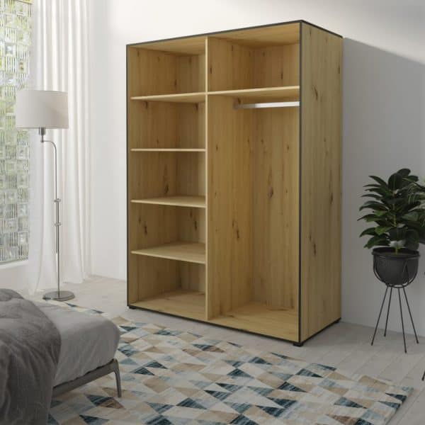 wardrobe OSLO I 120 ARTISAN/BLACK