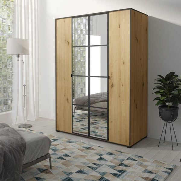 wardrobe OSLO I 150 ARTISAN/BLACK