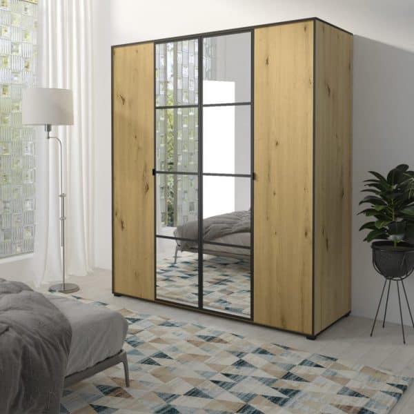 wardrobe WARDROBE OSLO I 180 ARTISAN/BLACK